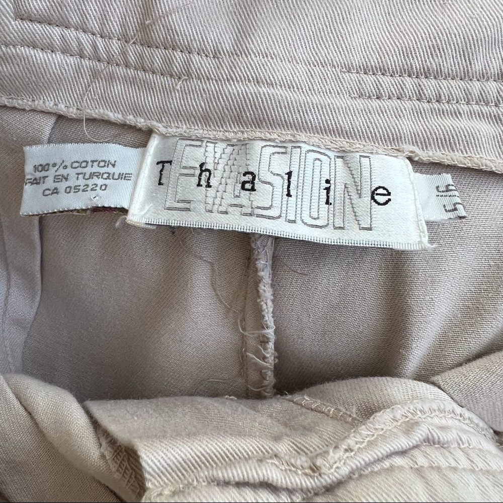 SOLD Vintage high waist beige Turkish cotton pleated mom pants 5/6 - Picture 11 of 16